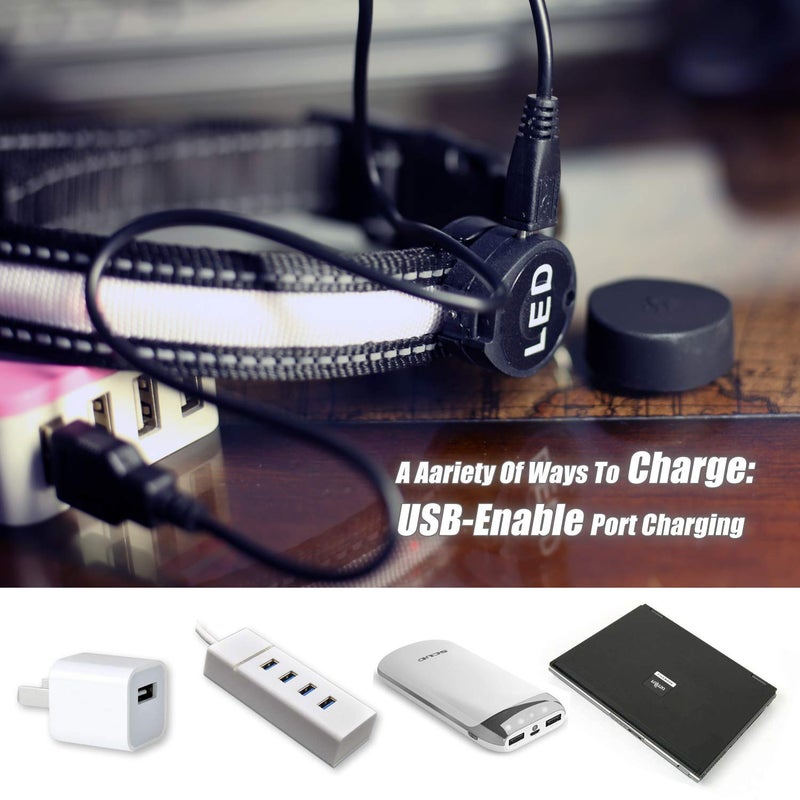 yacig Light Up Dog Collar, Safety LED Dog Collars Rechargeable 7 Colors in One Lighted Dog Collar Glow in The Dark Dog Walking Light, Neon Durable Nylon Adjustable Buckle for Small/Medium/Large Dogs, M Size - Image 4